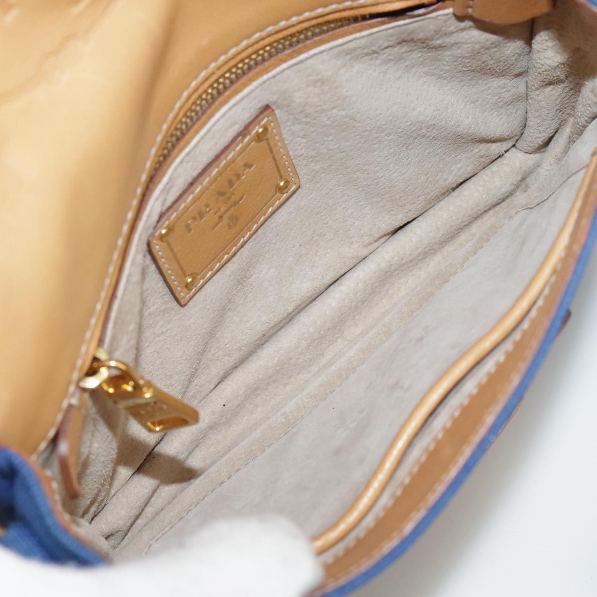 Prada PRADA Shoulder Bag Canvas Blue Authentic 111326