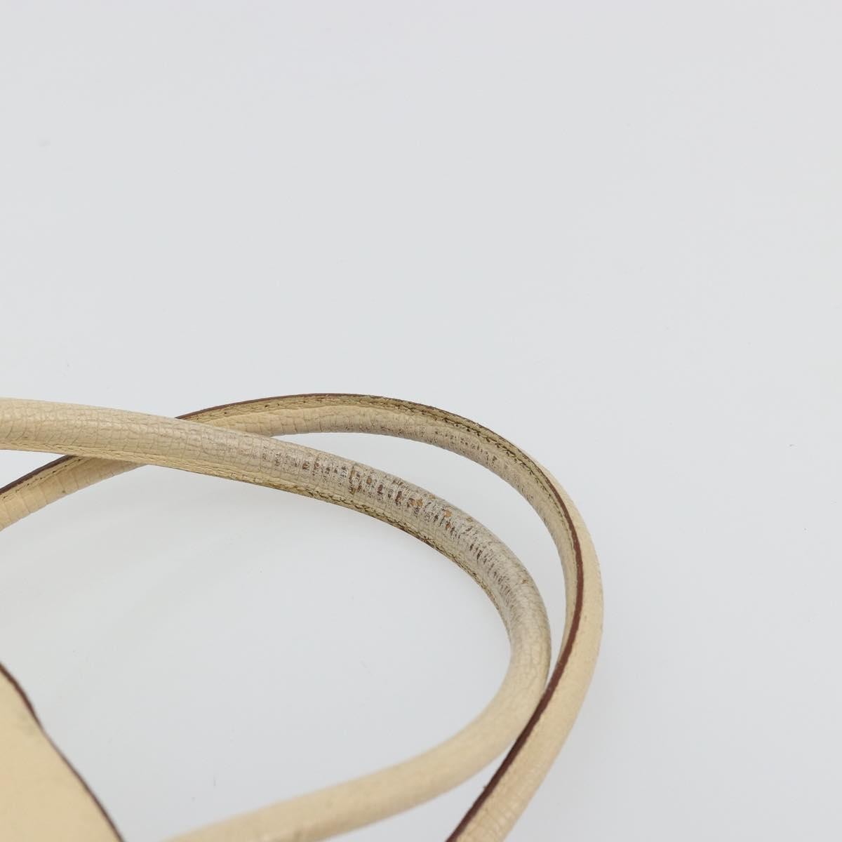 Loewe LOEWE Hand Bag Leather Ivory Gold Authentic 175195