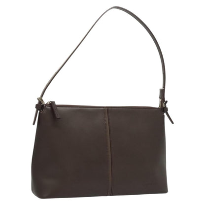 Burberry BURBERRY Shoulder Bag Leather Brown Silver Authentic BA2674
