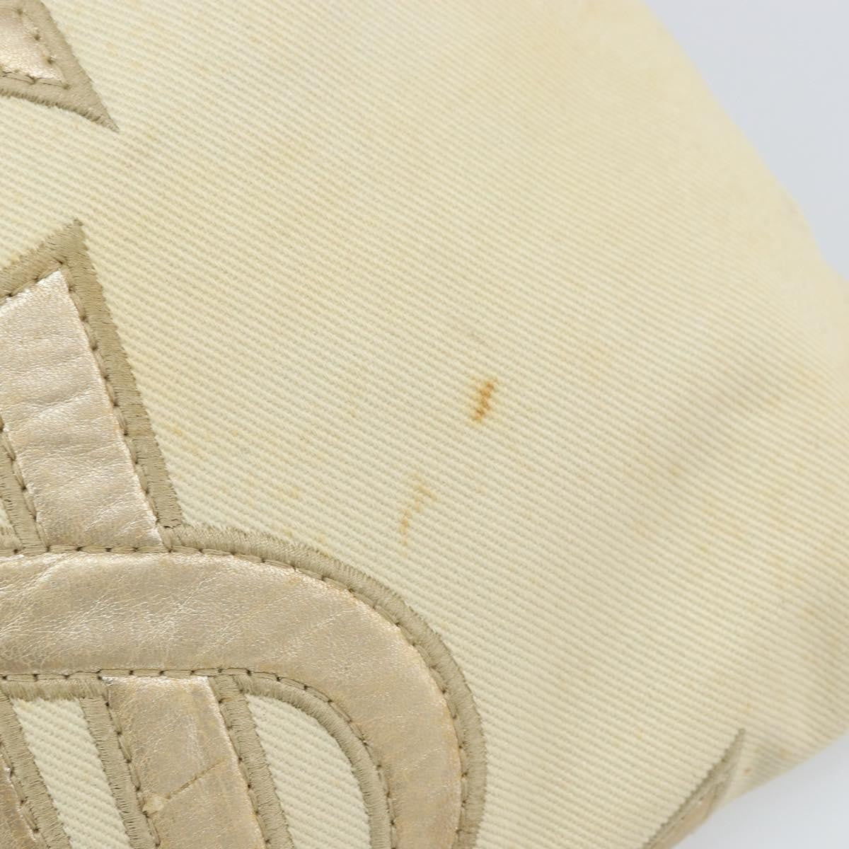 Saint Laurent SAINT LAURENT Kahala Tote Bag Canvas Beige Gold 123435 Authentic 171425