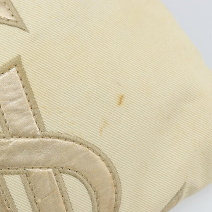Saint Laurent SAINT LAURENT Kahala Tote Bag Canvas Beige Gold 123435 Authentic 171425