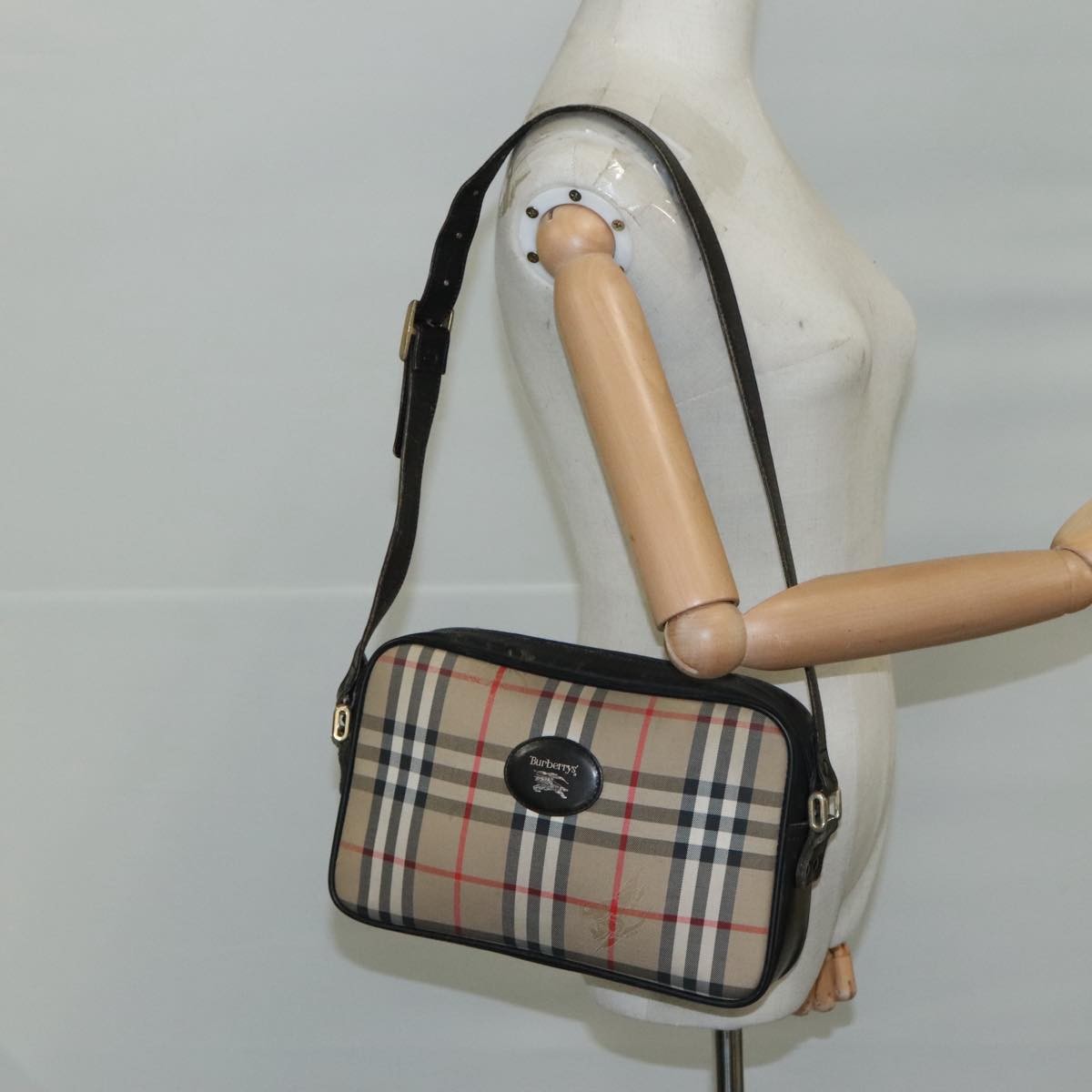 Burberrys Burberrys Nova Check Shoulder Bag Canvas Beige Authentic th5571