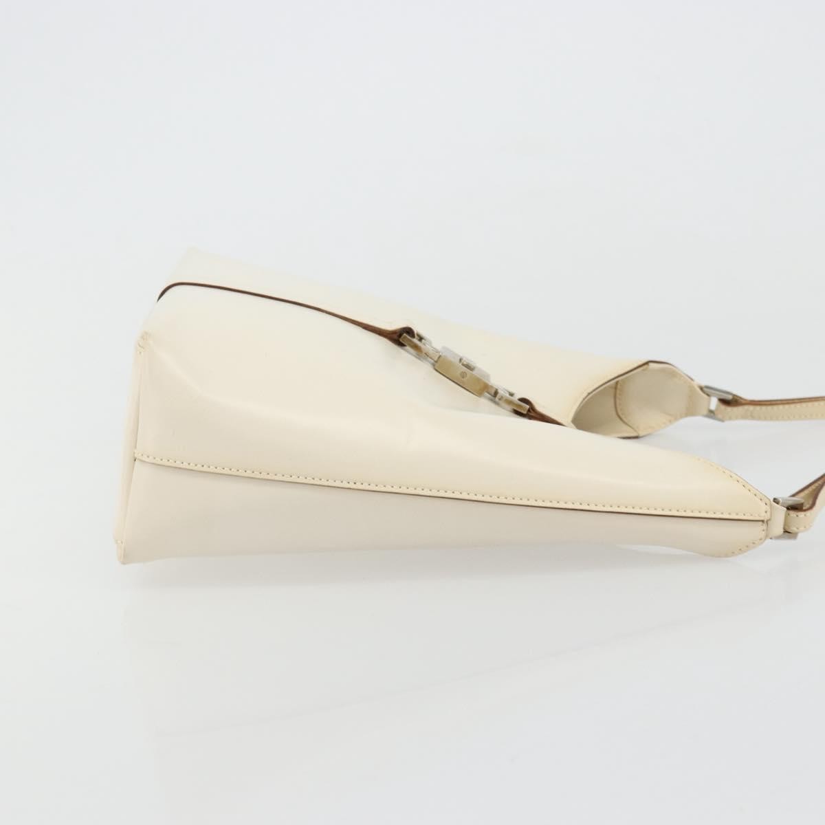 Gucci GUCCI Jackie Shoulder Bag Leather White Silver 001 3875 Authentic bs34535