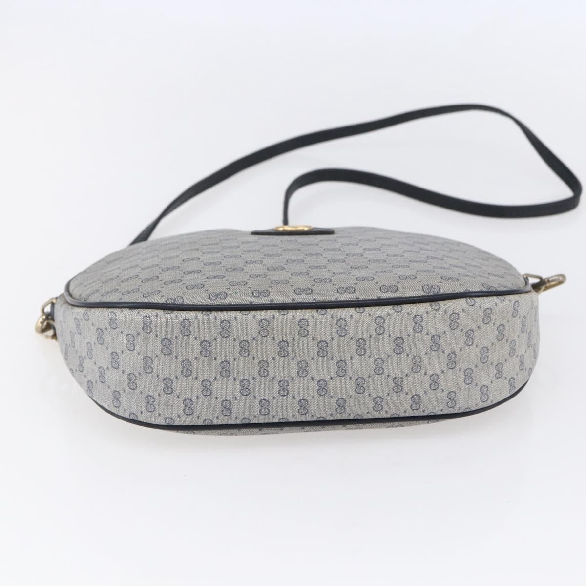 Gucci GUCCI Micro GG Supreme Shoulder Bag PVC Navy Gold Authentic BA7782
