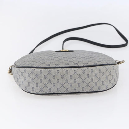 Gucci GUCCI Micro GG Supreme Shoulder Bag PVC Navy Gold Authentic BA7782
