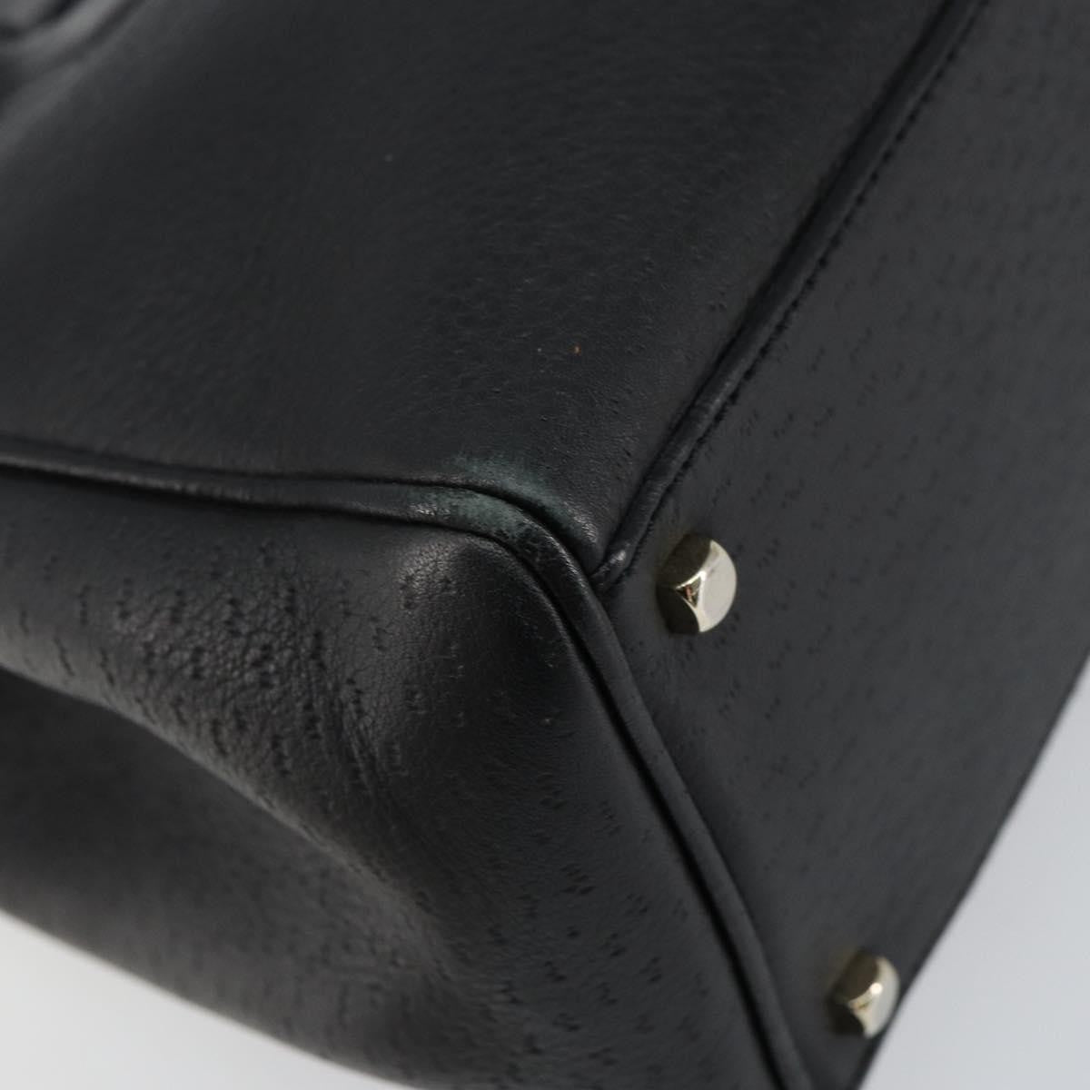 Salvatore Ferragamo Salvatore Ferragamo Gancini Hand Bag Leather Black Gold Authentic 157314