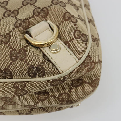 Gucci GUCCI GG Canvas Abbey Shoulder Bag Leather Beige Gold 130738 Authentic ka4349