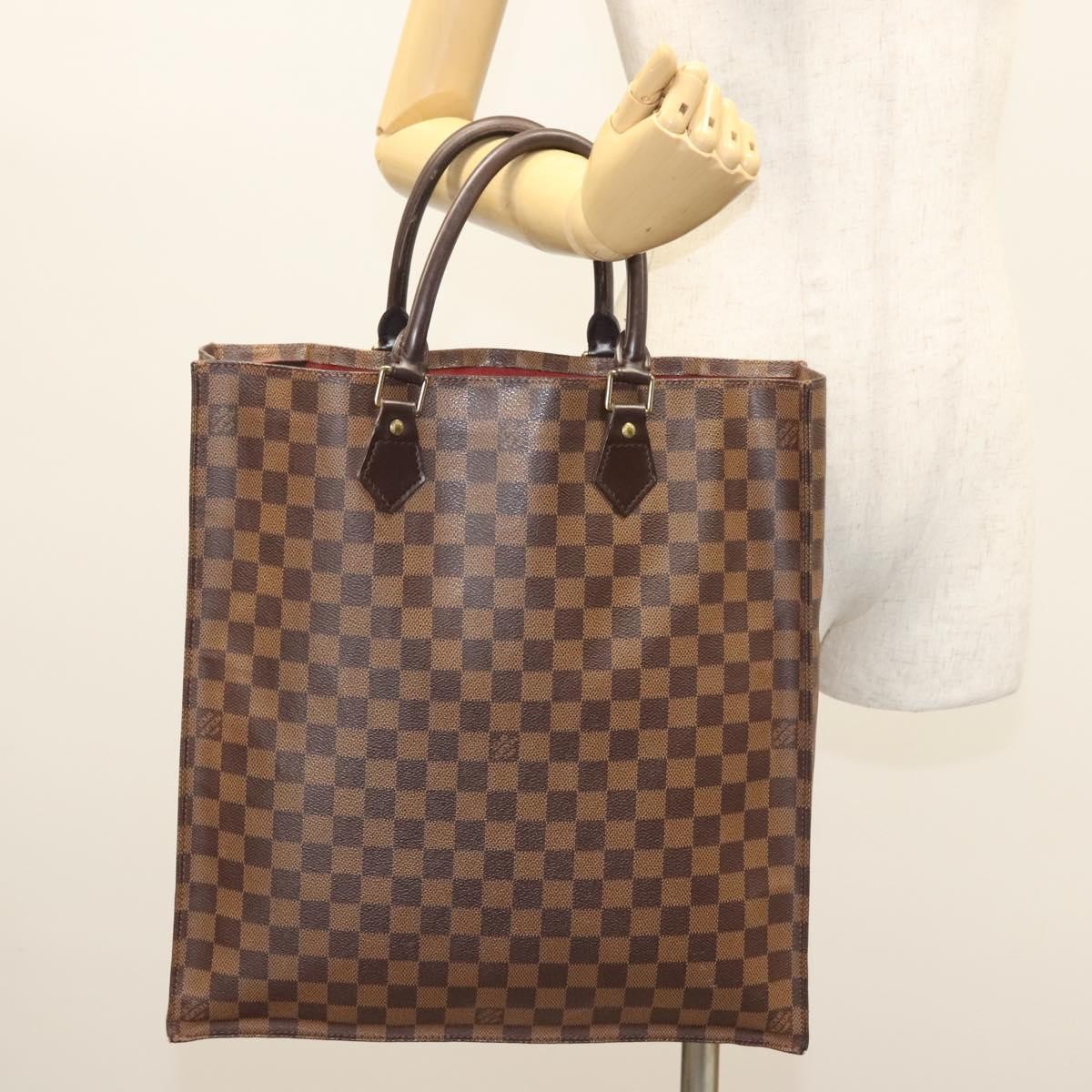 Louis Vuitton LOUIS VUITTON Damier Ebene Sac Plat Hand Bag N51140 LV Authentic 118710