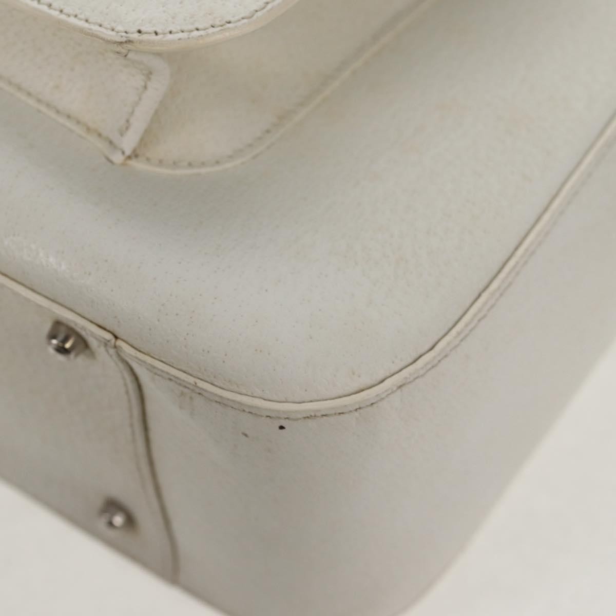 Gucci GUCCI Hand Bag Leather 2way White Silver 000 2058 0307 5 Authentic bs31539