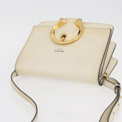 Jimmy Choo Jimmy Choo Shoulder Bag Leather White Gold Authentic BA12336