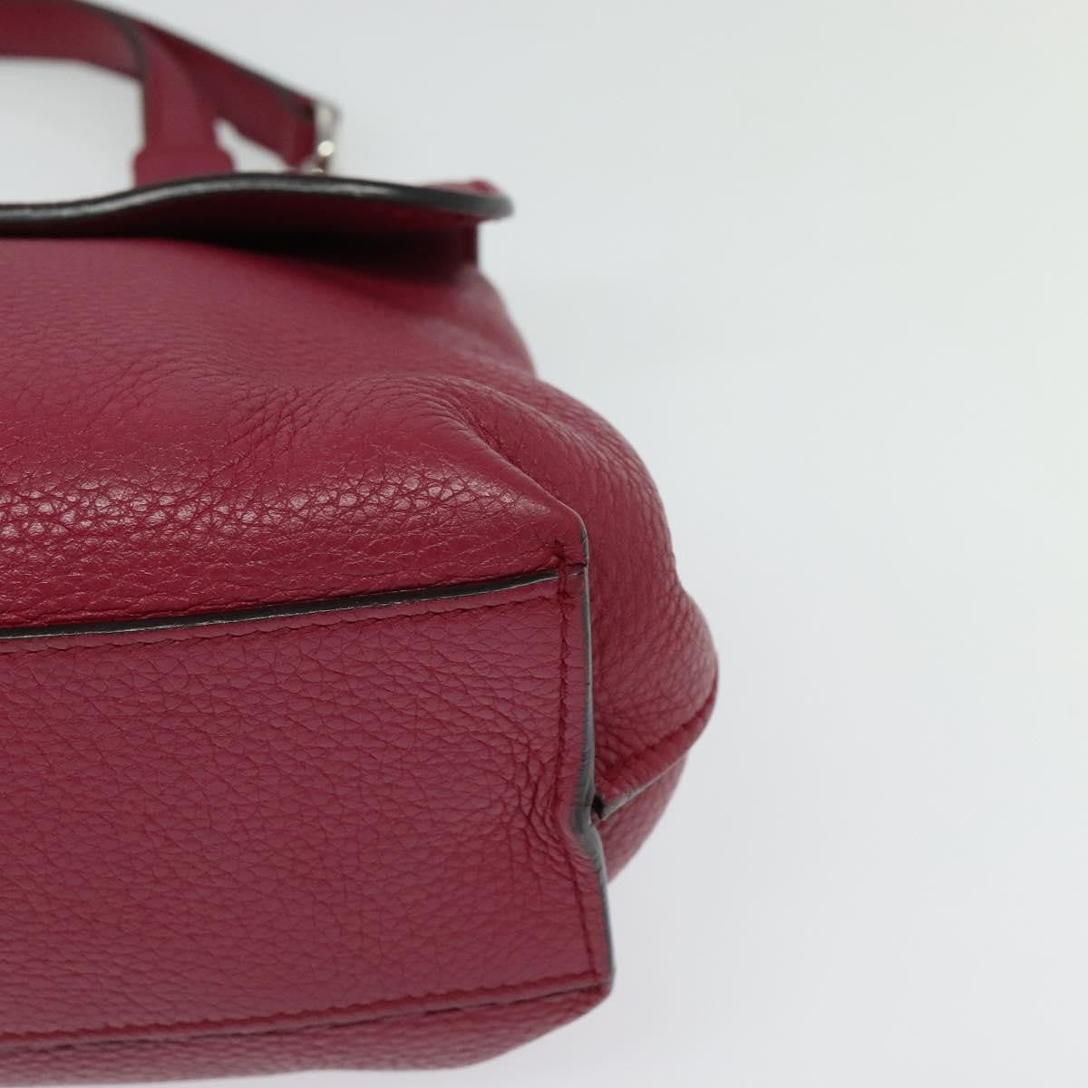 Gucci GUCCI Bamboo Daily Hand Bag Leather 2way Pink Silver 370831 Authentic BA5180