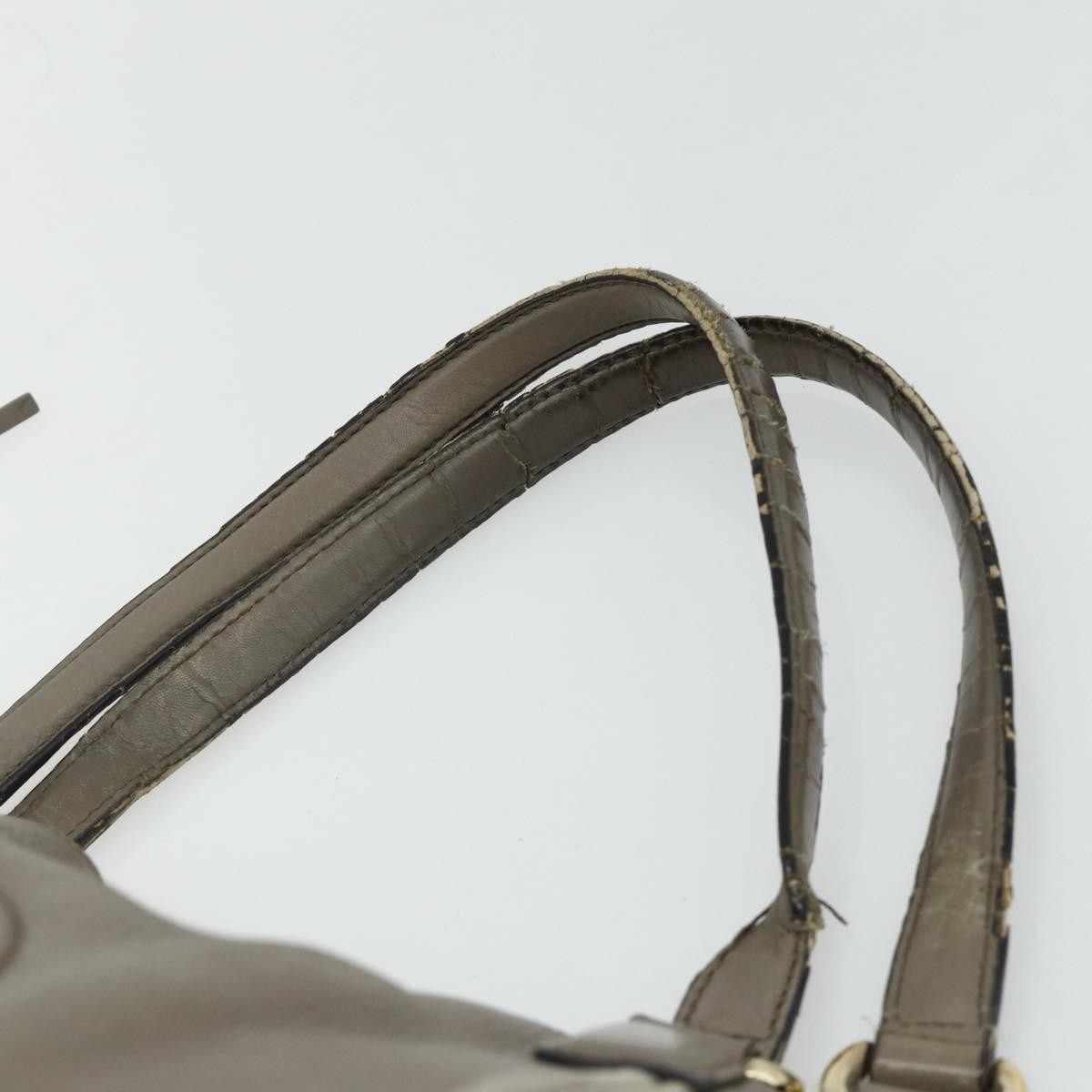 Gucci GUCCI Soho Hand Bag Leather Gray Gold 282309 Authentic 178647
