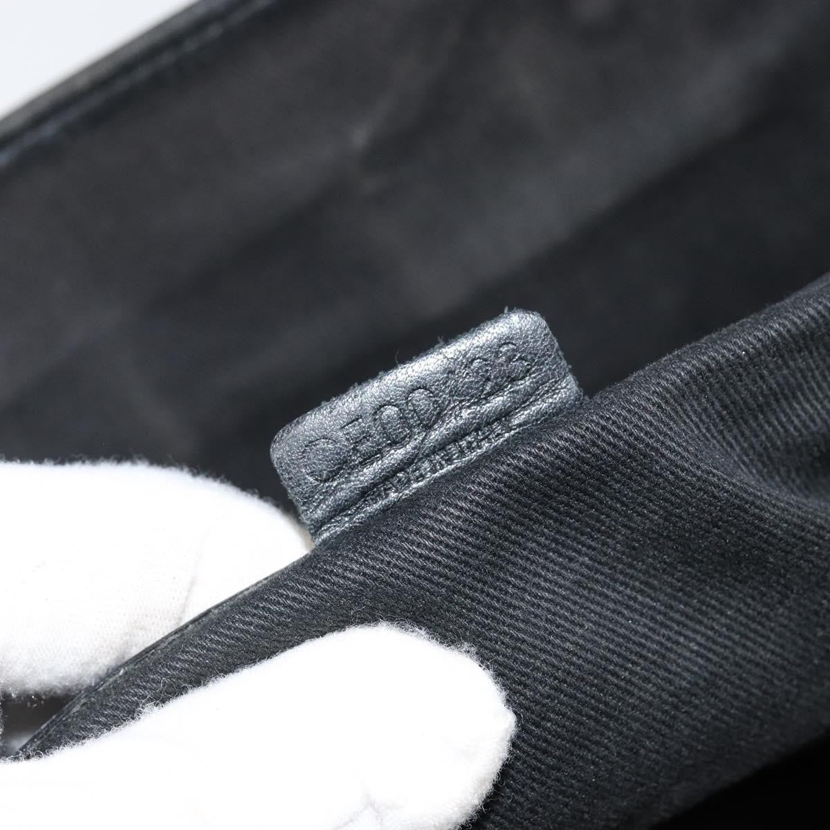 Celine CELINE Macadam Canvas Boogie Hand Bag Dark Brown Black Silver Authentic ti3458