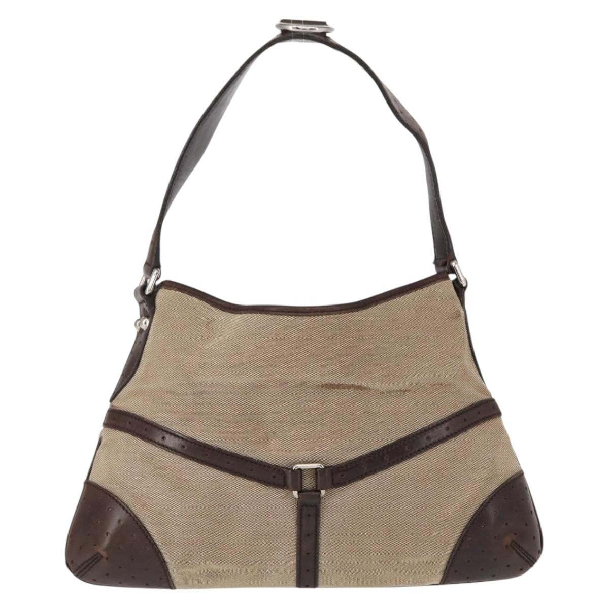Gucci GUCCI Web Sherry Line Shoulder Bag Beige Silver Red 114877 Authentic yk19547