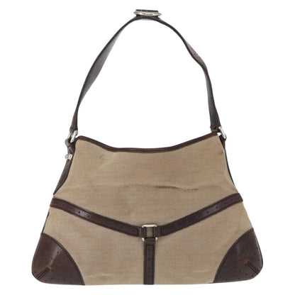 Gucci GUCCI Web Sherry Line Shoulder Bag Beige Silver Red 114877 Authentic yk19547
