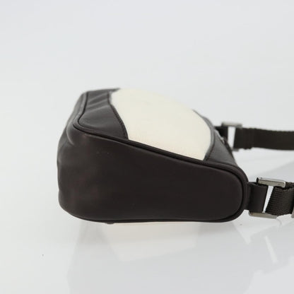 Gucci GUCCI Hand Pouch Bag Canvas Leather Brown White 92821 Authentic 177484A