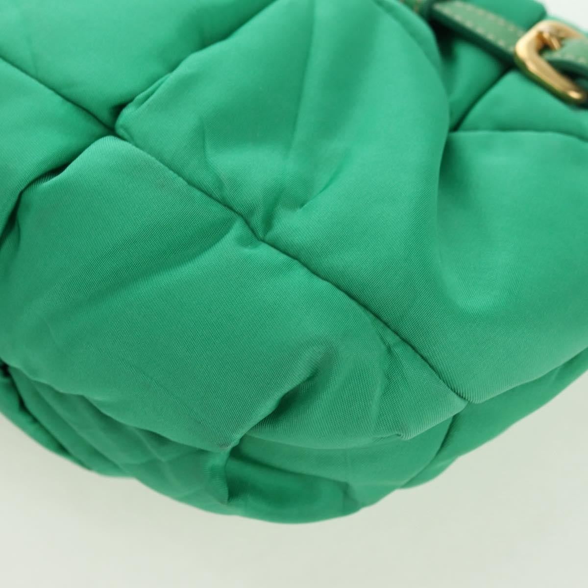 Prada PRADA Shoulder Bag Nylon Green Gold Authentic 156456