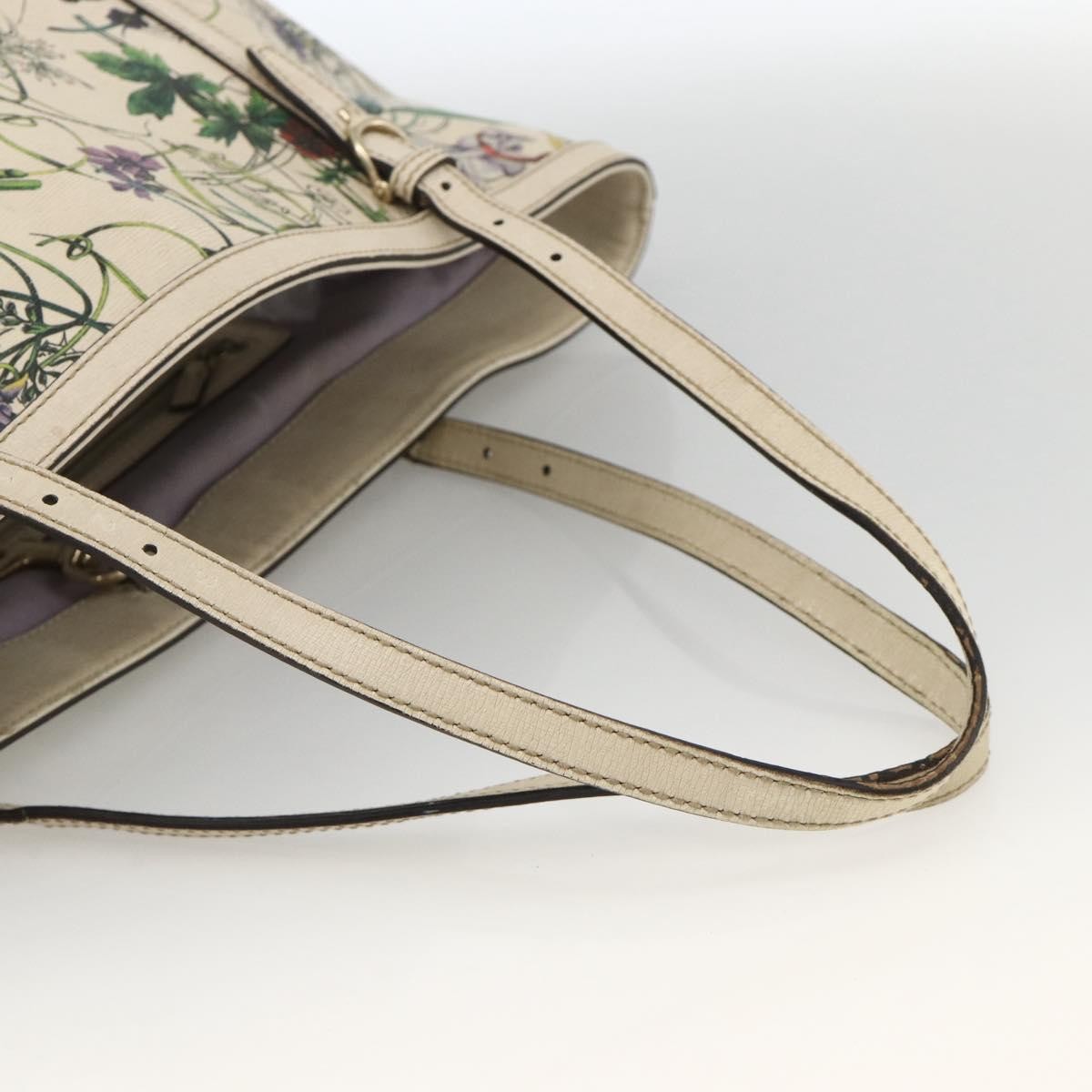 Gucci GUCCI Tote Bag PVC Ivory Gold 309613 Authentic ka3786