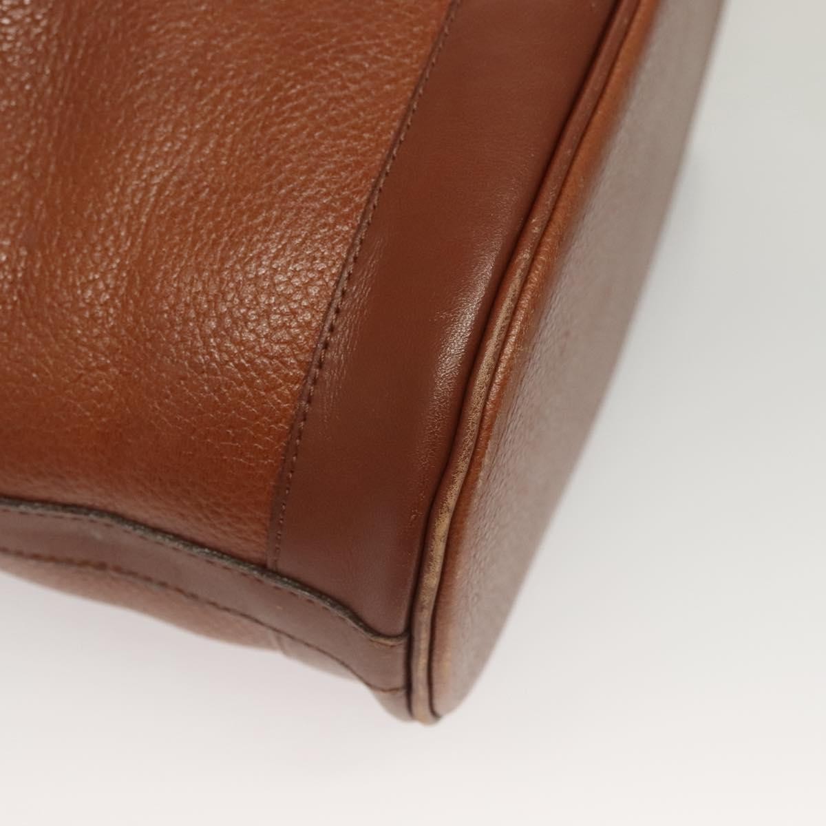 Burberrys Burberrys Shoulder Bag Leather Brown Gold Authentic ep9966