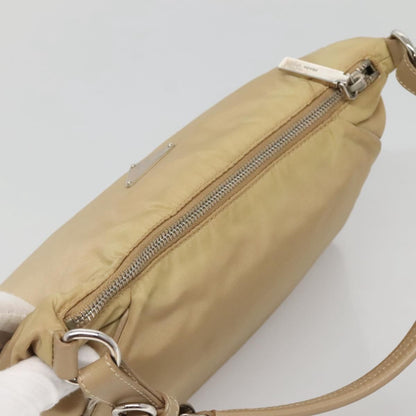 Prada PRADA Shoulder Bag Nylon Beige Silver Authentic 120952