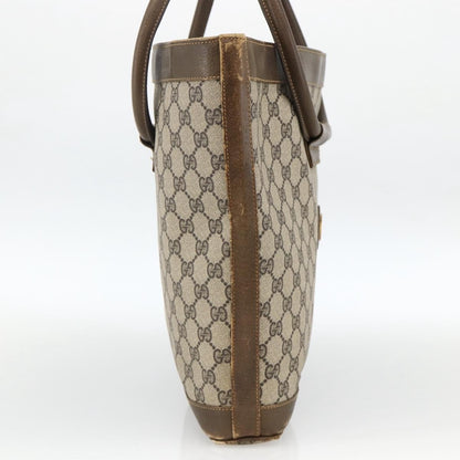 Gucci GUCCI GG Supreme Shoulder Bag PVC Beige Gold Authentic bs34284