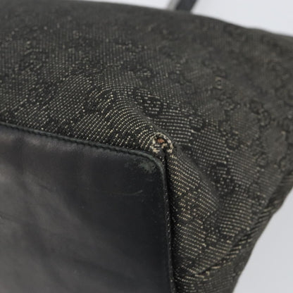 Gucci GUCCI GG Canvas Tote Bag Black Silver 36173 1705 Authentic 154445