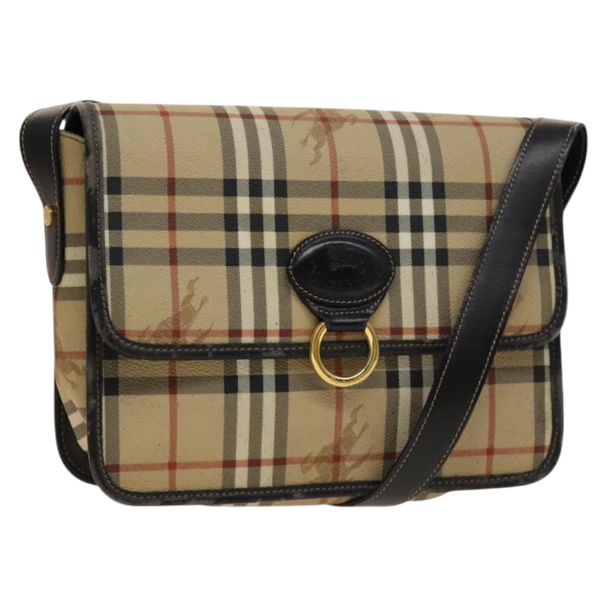 Burberrys Burberrys BURBERRY Nova Check Shoulder Bag PVC Beige Gold Authentic 136729