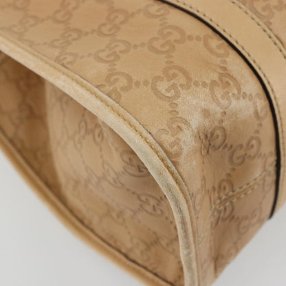 Gucci GUCCI GG Canvas Guccissima Jackie Bag Leather Gold Beige 203494 Authentic ep14099