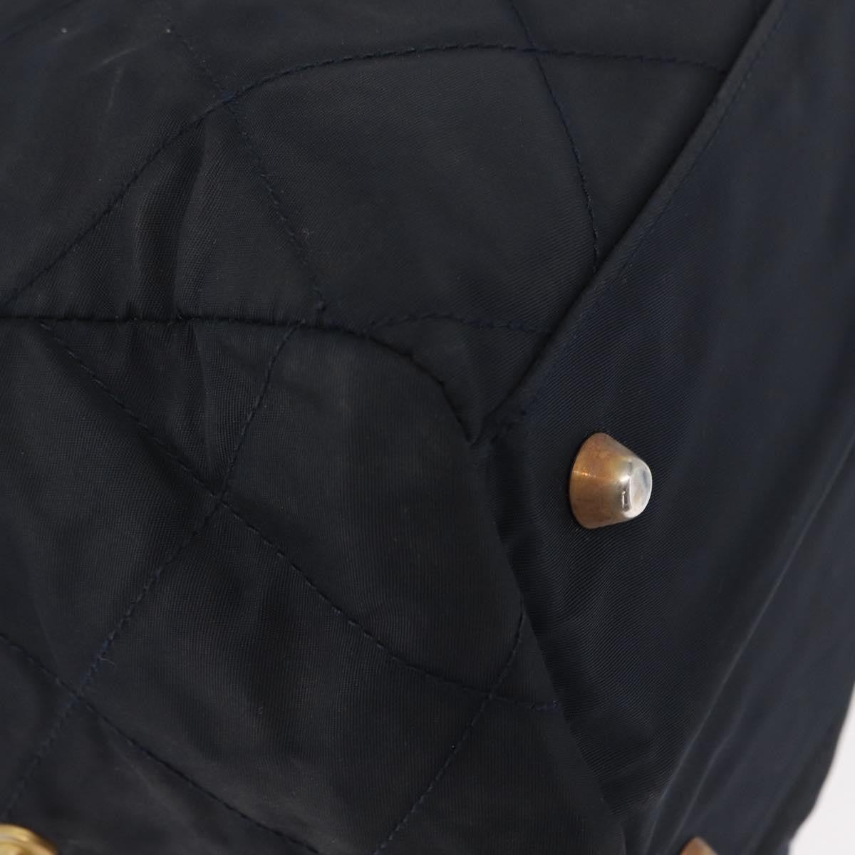 Prada PRADA Shoulder Bag Nylon Navy Gold Authentic 151665