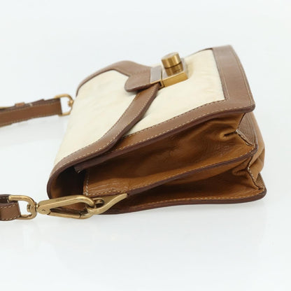 Prada PRADA Shoulder Bag Nylon Ivory Gold Authentic BA12301