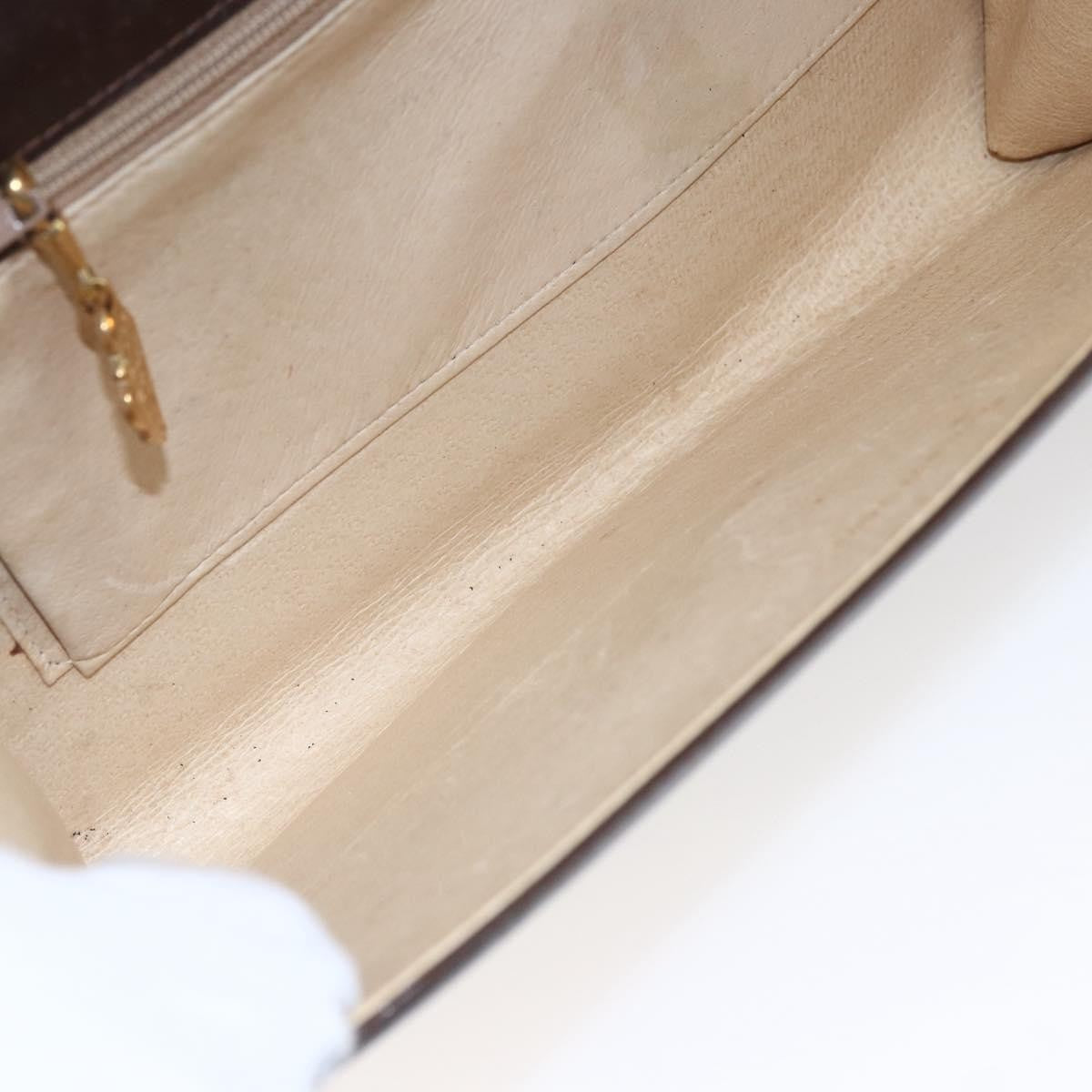 Gucci GUCCI Shoulder Bag Leather Brown Gold Authentic 152976