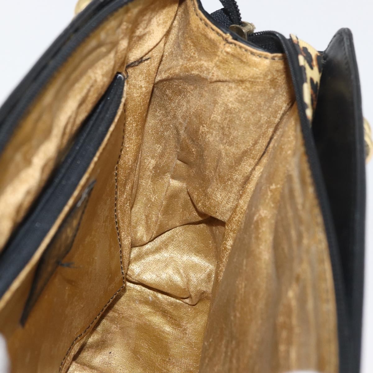 Versace VERSACE Hand Bag PVC Leather Yellow Gold Authentic 177929