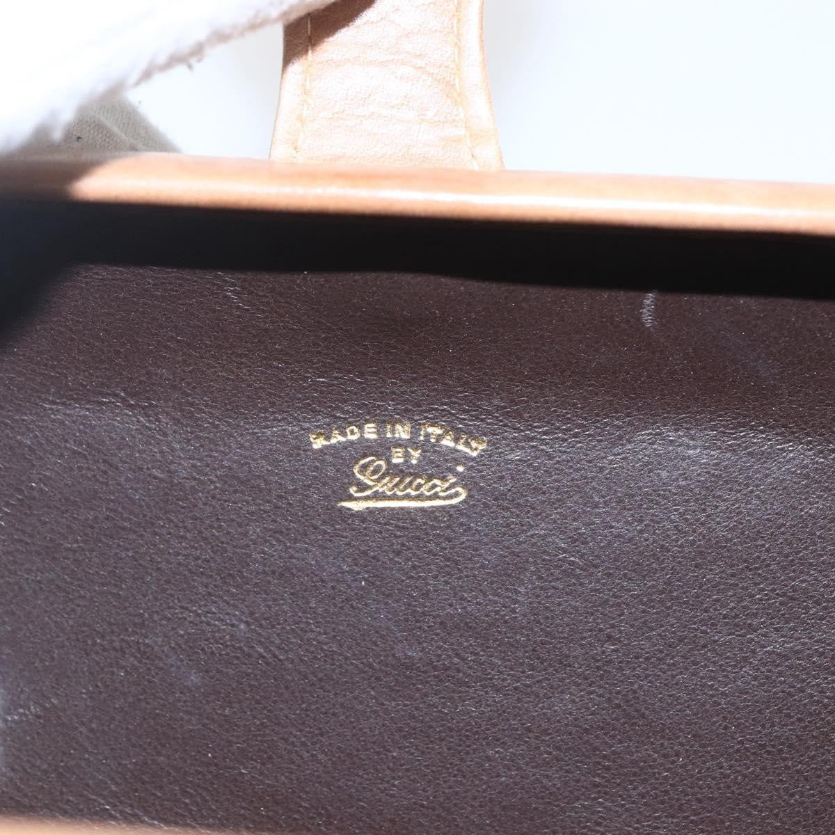 Gucci GUCCI Shoulder Bag Leather Beige Gold Authentic SW1879