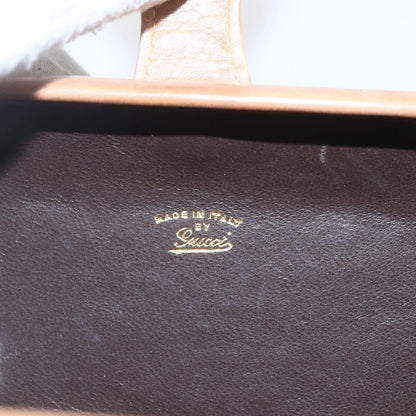 Gucci GUCCI Shoulder Bag Leather Beige Gold Authentic SW1879