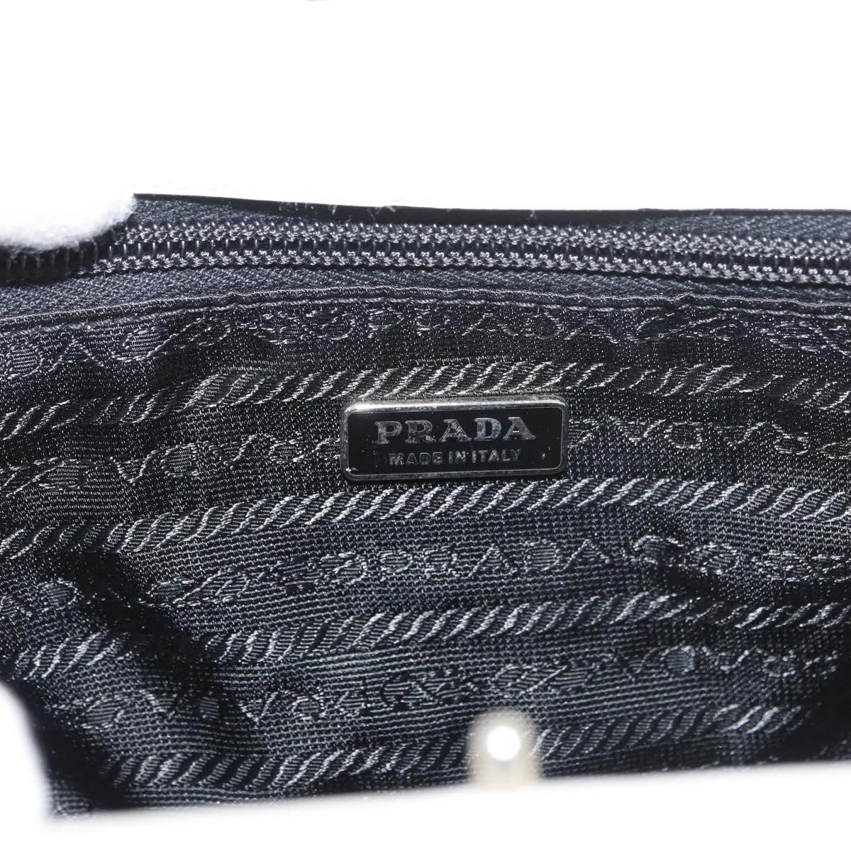 Prada PRADA Hand Bag Leather White Silver Authentic 178207