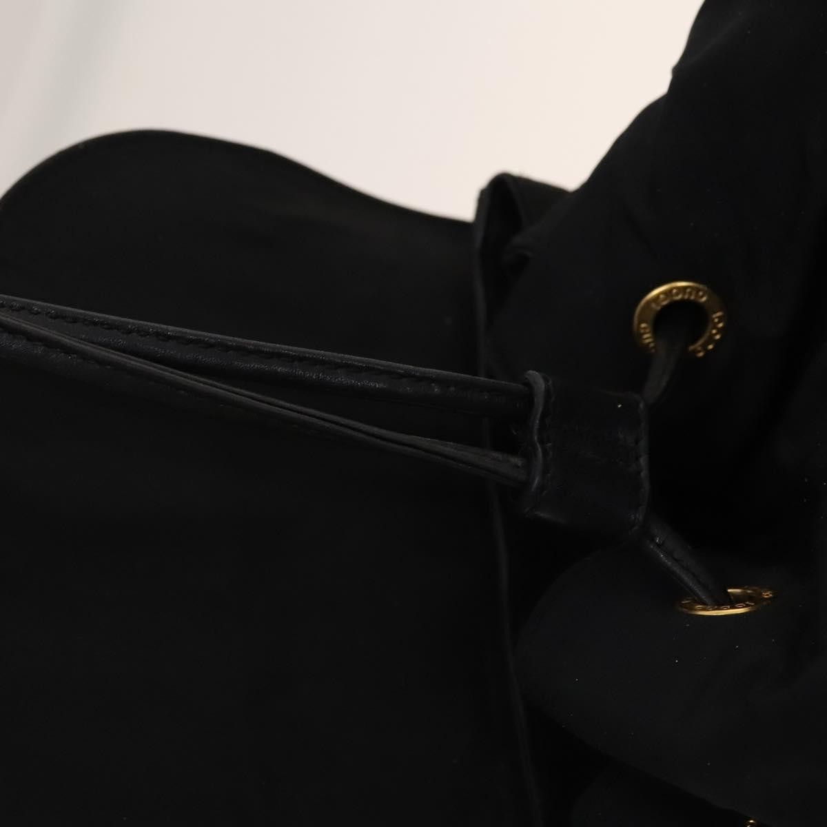 Gucci GUCCI Bamboo Backpack Leather Black Authentic th5812 Bag