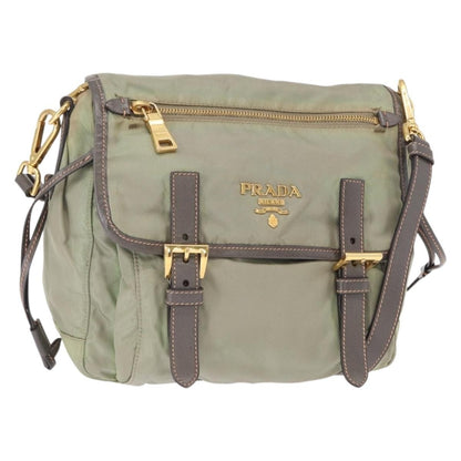 Prada PRADA Shoulder Bag Nylon Green Gold Authentic 155214
