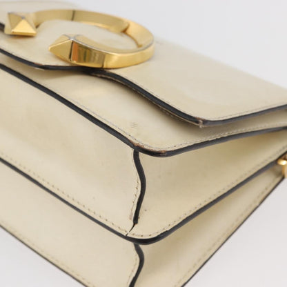 Jimmy Choo Jimmy Choo Shoulder Bag Leather White Gold Authentic BA12336