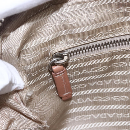 Prada PRADA Hand Bag Leather Silver Beige Authentic ka117