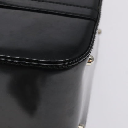 Gucci GUCCI Hand Bag Enamel Black Silver Authentic am8761