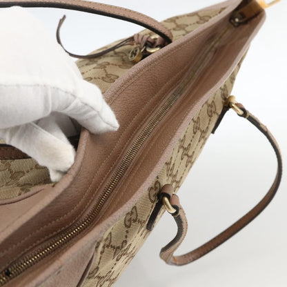 Gucci GUCCI GG Canvas Brie Tote Bag Beige Gold 323671 Authentic BA11225