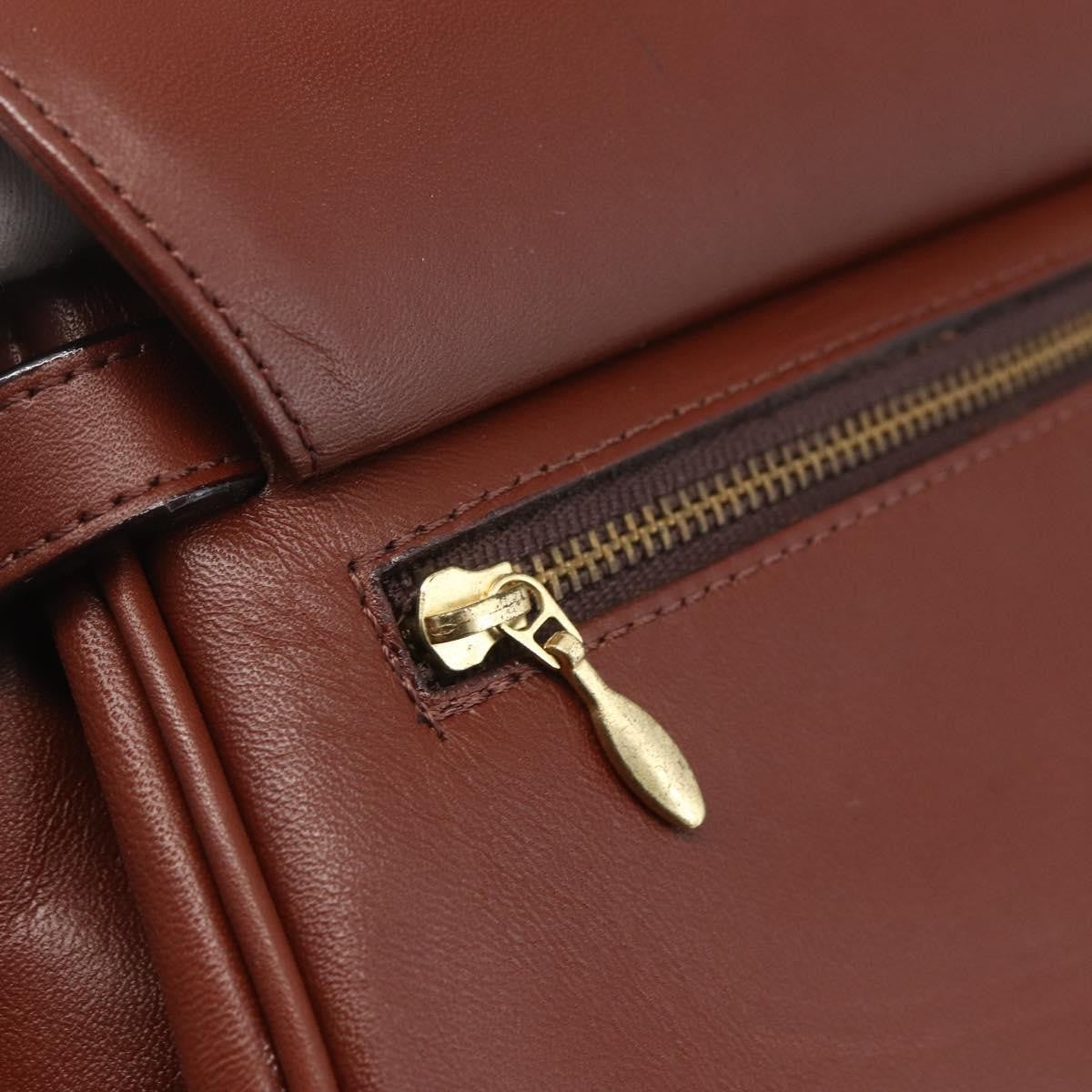 Valentino VALENTINO Hand Bag Leather 2way Brown Gold Authentic hk3311