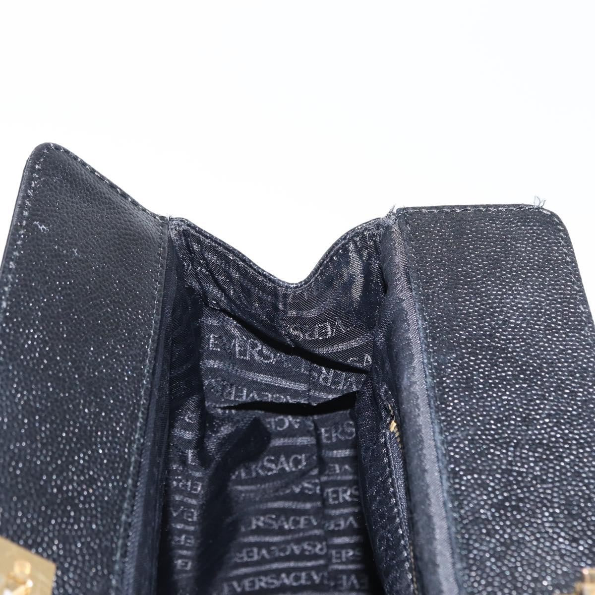 Versace VERSACE Tote Bag Leather Black Gold Authentic BA8013