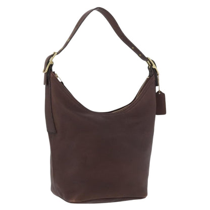 Coach Coach Shoulder Bag Leather Brown Gold Authentic 172666