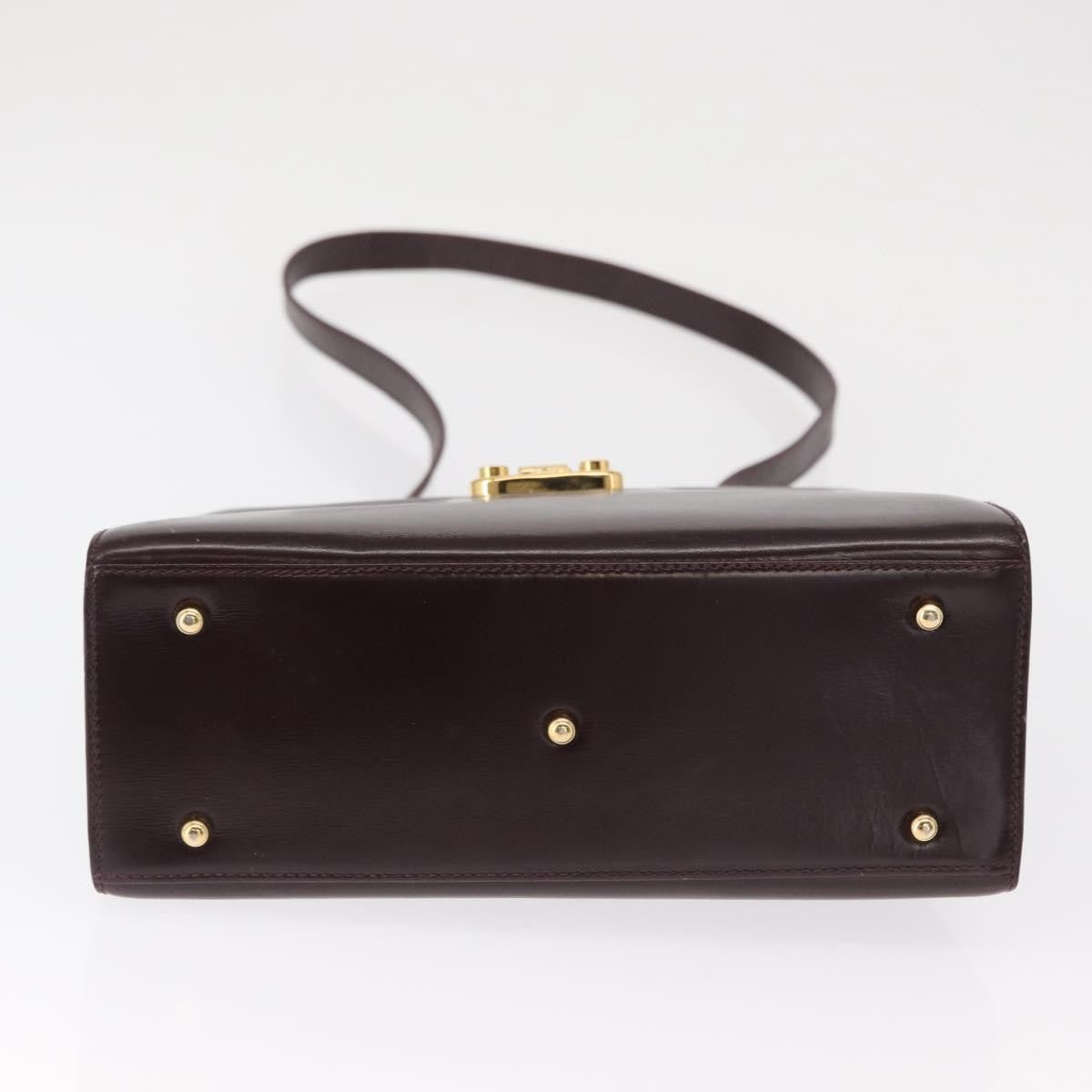 Gucci GUCCI Hand Bag Leather 2way Bordeaux Gold 000 2026 0258 Authentic ep12849