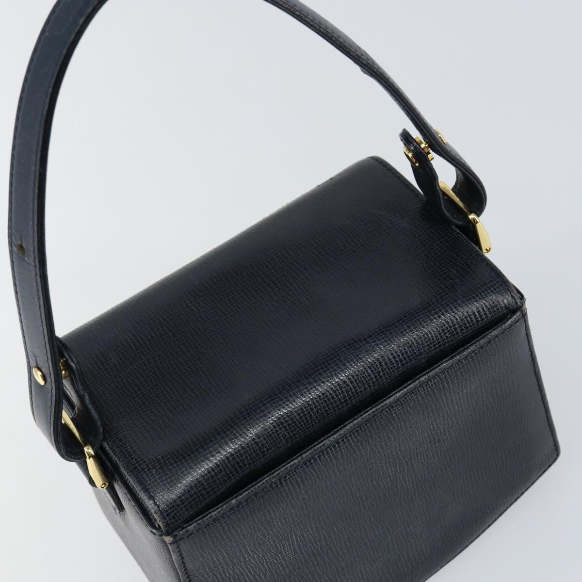 Givenchy GIVENCHY Hand Bag Leather Navy Gold Authentic SW1855