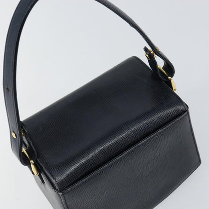 Givenchy GIVENCHY Hand Bag Leather Navy Gold Authentic SW1855