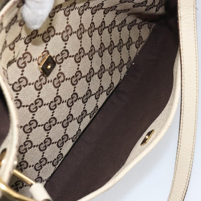 Gucci GUCCI GG Canvas Shoulder Bag Beige Gold 121023 Authentic 162950