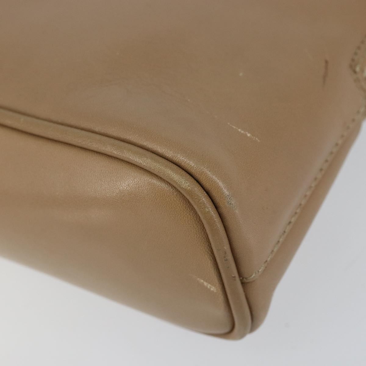 Gucci GUCCI Bamboo Hand Bag Leather 2way Beige Gold 007 2865 0231 Authentic 143591
