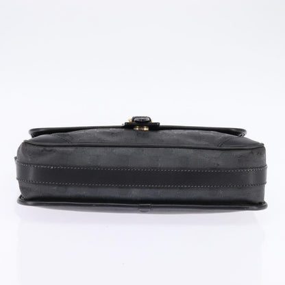 Gucci GUCCI GG Canvas Shoulder Bag Black Gold 001 261 0613 Authentic 144610